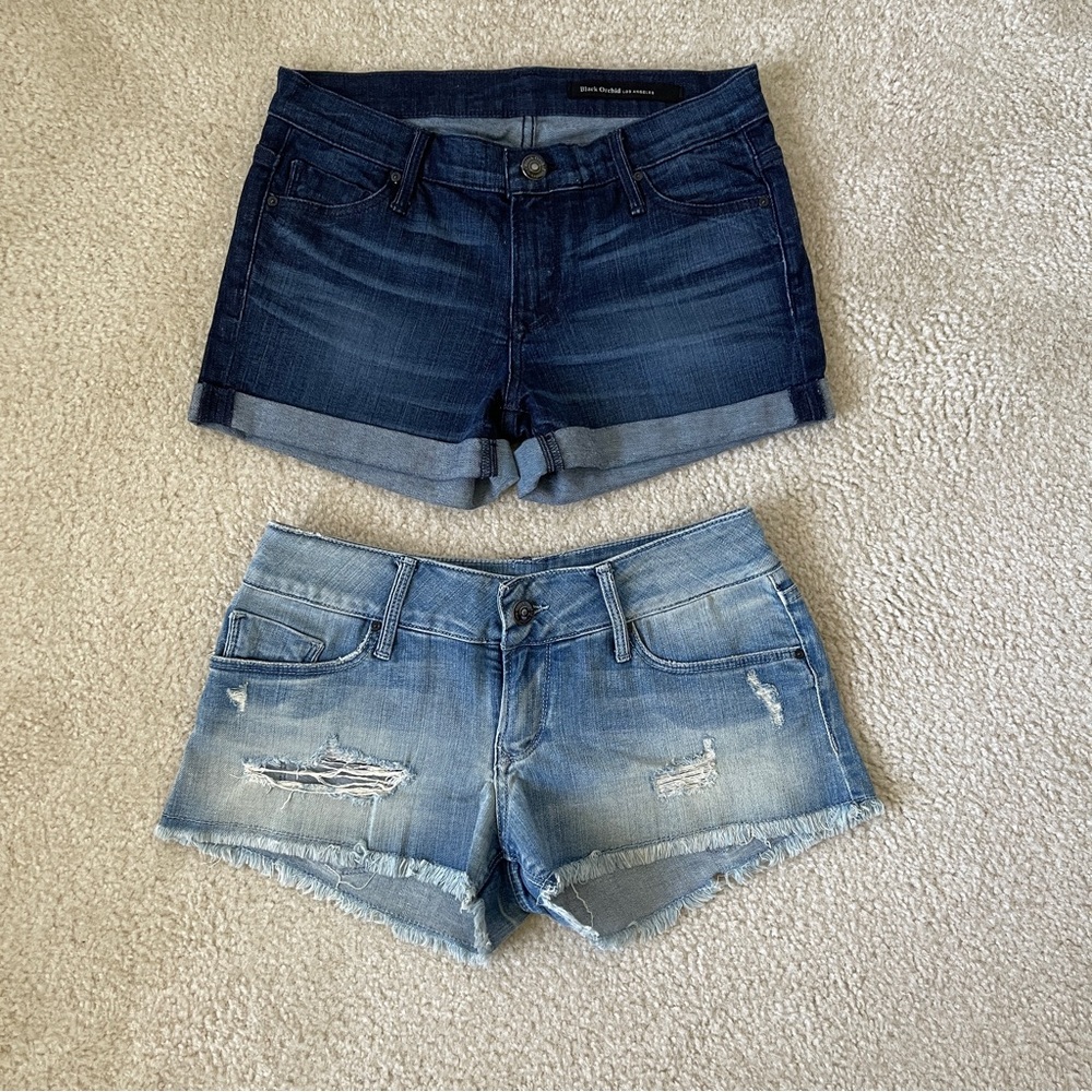 Lot of 2 Pairs Black Orchid Denim Shorts size 26